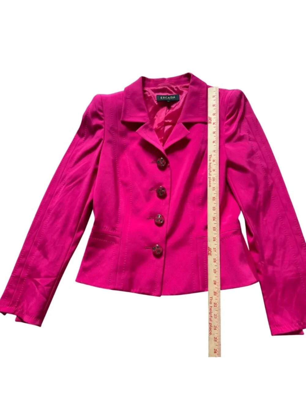 Escada Fuchsia Blazer Pencil Skirt Suit Set Women's 36 Pink - Picture 6 of 16
